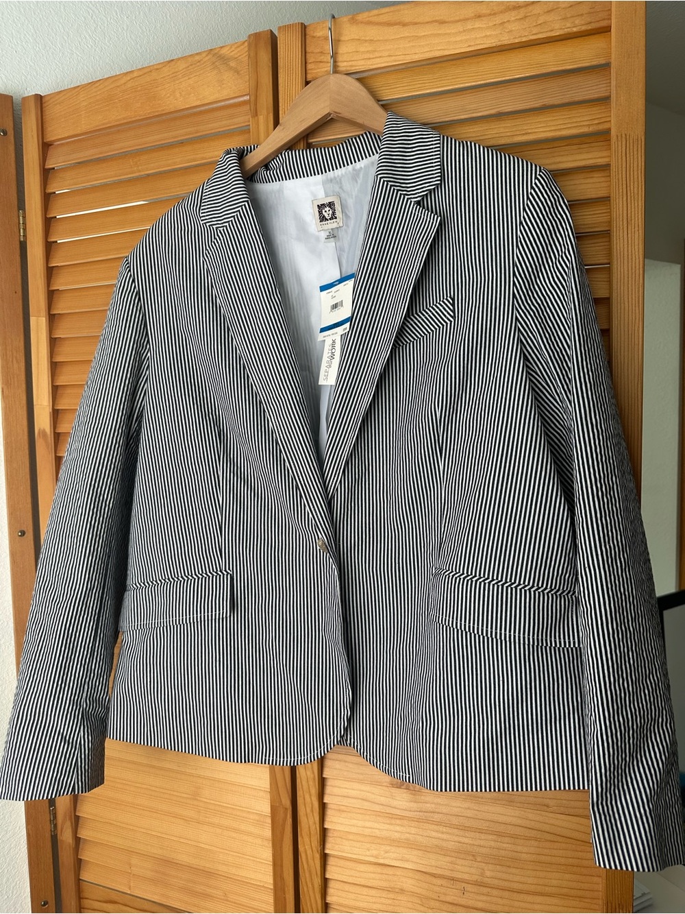 Anne Klein Women's Seersucker Stripe Blazer / XL $129 MSRP